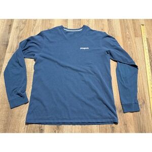 Patagonia Shirt Men's Size Medium Long Sleeve Shirt Blue Logo Graphic Print